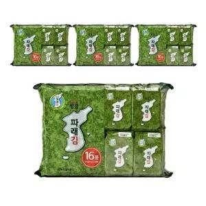 [지도표성경][성경김본사] 파래 식탁김 4g 16봉 x 4개 (총 64봉)
