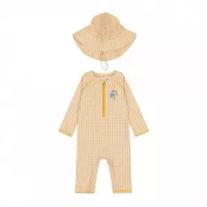 TC01 여름 소프트체크올인원수영복(모자)(YELLOW)_  01S056002