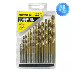 체스코 티타늄드릴세트(티타늄강철) TD-14 (1.5mm~6.5mm센터펀치1개)14PC 41100000
