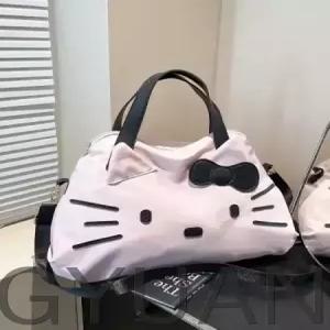 귀여운 헬로키티 대용량 토트백 여행 가방 대용량 휴대용 숄더백 보부상 가방