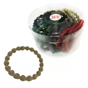 (30P) 올록볼록 주름고무줄 코사지통 머리끈 헤어밴드/헤어끈/헤어/고무끈/대용량/애기/똥머리끈/데일리끈