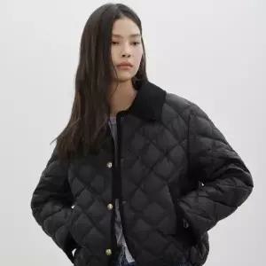 [롯데백화점]씨씨콜렉트 코듀로이 배색 퀼팅 경량 다운 C261PSG801