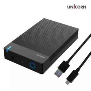 유니콘 HDD-500V USB3.1 3.5인치 외장하드케이스 최대16TB지원 원터치슬라이드조립 전자제품호환가능