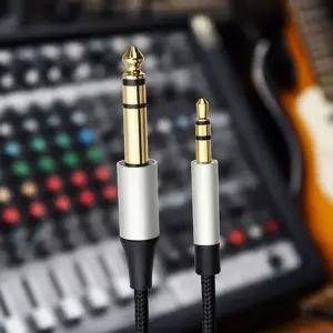 스테레오 오디오 케이블 2m 녹음용 5.5mm 오디오 변환 케이블 3.5mm 스피커 악기 스마트폰 플레이어 미디어