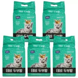 응고력좋은모래 고양이 테비 두부왕 두부모래가는입자 밀크 7LX5개