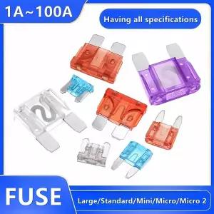10pcs 32V 미니 마이크로 중형 대형 퓨즈 안전 1A 2A 3A 4A 5A 7.5A 10A 15A 20A 25A 30A 35A 40A 50A 60A