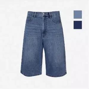 공용 인밴드 루즈핏 6부 청반바지(NQM504)_KG