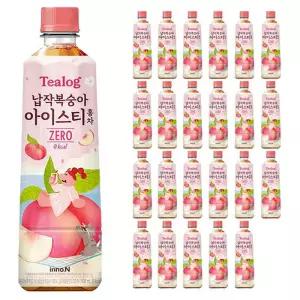 티로그 납작복숭아 무설탕 홍차 아이스티 제로 홍차 500ml 24PET