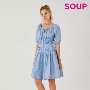 [숲][SOUP] 스모킹 라운드넥 플리츠 원피스 (SA6OP8A)