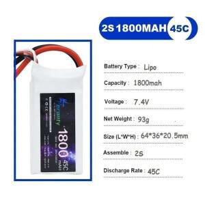 TERANTY 2S 리포 배터리 1800mAh 45C 7.4V 11.1V 22.2V RC 자동차 드론 쿼드콥터 보트용