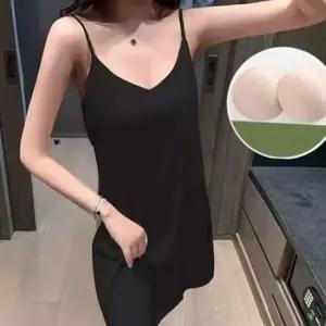 여성 슬립 원피스 잠옷 끈나시 홈웨어 실내복
