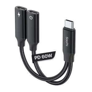GD19 변환젠더이어폰 이어폰 USB 듀얼젠더 PD 60W to C타입 고속충전겸용 C AUX잭