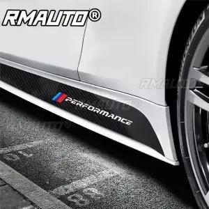 5D 실제 탄소 섬유 M 성능 사이드 스커트 씰 스트라이프 바디 키트 자동차 스티커 BMW G30 E90 E92 E93 F20