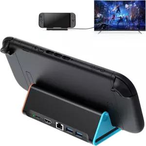 Switch 2 TV 도크 4K60Hz HDMI 20A 2x USB 30 이더넷 LAN 포트 PD 00W 전원 어댑터 게임 및 충전용