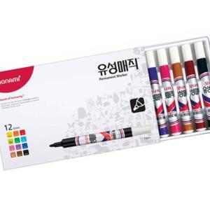 학용품 12색 프로유성매직 매직사각닙 매직펜 둥근매직 두꺼운매직 모나미 세트 유성매직 둥근닙 사무용품
