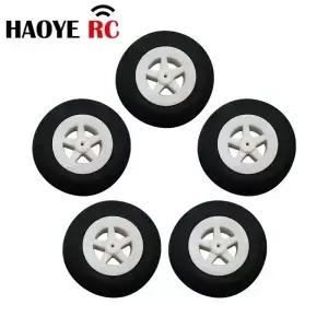 Haoye 10 개/몫 Dia3055 랜딩 기어 라이트 폼 휠 RC 항공기 모델 비행기 액세서리 용 초경량 스폰지 타이어