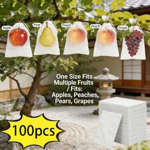 과일 보호망 100Pcs 보호 가방 나일론 메쉬 드로스트링 커버 포도 사과용 방지 곤충 그물