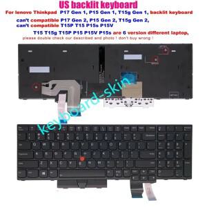 Lenovo IBM Thinkpad P17 Gen 1P15 1T15g 15N20Z74859 노트북용 새 미국 백라이트 키보드