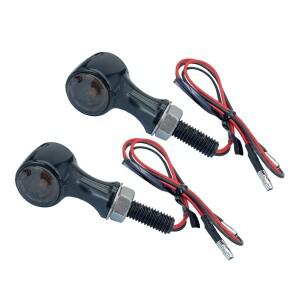 2pcs 미니 블랙 하우징 브라운 렌즈 LED 회전 신호 깜박이 조명 바이크 오토바이 먼지 자전거 거리에 대 한