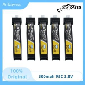 TATTU 300mAh 95C 3.8V 리포 배터리 RC 헬리콥터 쿼드콥터 FPV 레이싱 드론 부품 1S 업그레이드