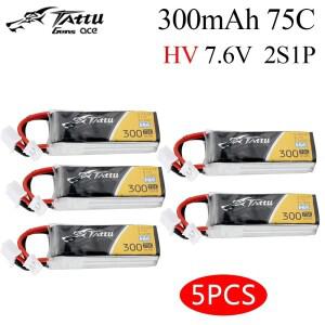 RC FPV 레이싱 드론 쿼드콥터용 PH2.0 플매트 카펫 러그 커넥터가 있는 5pcs TATTU Lipo 배터리 300mAh 7.6
