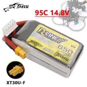 업그레이드 TATTU R-LINE 1.0 95C 650mAh 14.8V Lipo 배터리 RC 헬리콥터 쿼드콥터 FPV 레이싱 드론 부품