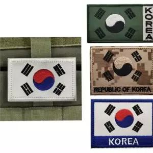 태극기 자수 패치 태극기 부착 패치 군용 벨크로 와펜 가방 의류 등산용 태극기자수패치