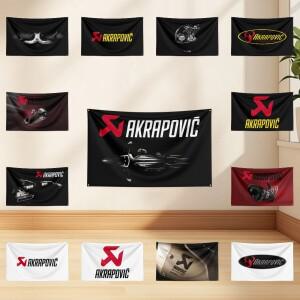 3x5ft A-Akrapovi 깃발 전문 자동차 바이크 오토바이 폴리에스테르 디지털 프린팅 장식용 배너 차고