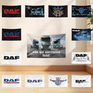 3x5ft D-DAF 깃발 전문 자동차 바이크 오토바이 폴리에스테르 디지털 프린팅 배너 장식용 차고