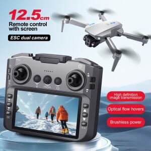 2026 핫 4K HD 듀얼 카메라 12.5인치 대형 화면 리모컨 E88gt 드론 항공 촬영 쿼드 축 비행 시스템