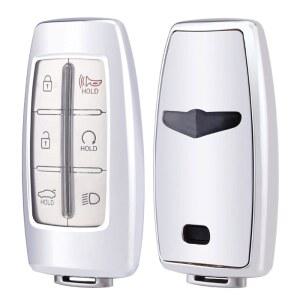 현대 제네시스 G70 G80 G90 GV70 GV80 GV90 키리스 엔트리 원격 키포브(실버)용 호란데 TPU 키포브 케이스 커버 장착