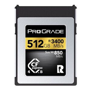 ProGrade 디지털 메모리 카드 - 카메라용 CFExpress 4.0 Type B 파일 및 대용량 저장 공간의 익스프레스 전송에 최적화 512GB 골드 시리즈