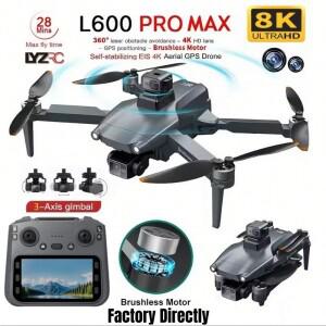 L600 PRO MAX GPS 드론 전문가용 3축 PTZ HD 듀얼 카메라 장애물 회피 브러시리스 전동 5G WIFI RC 쿼드콥