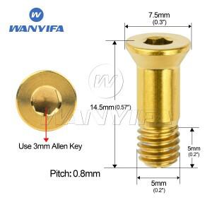Wanyifa 티타늄 볼트 M5x 14.5mm 자전거 리어 디레일러 조키 휠 나사 2개