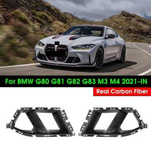 BMW 호환 G80 G81 G82 G83 세단 쿠페용 M3 M4 리얼 드라이 카본 파이버 프론트 범퍼 에어 인테이크 커버 트