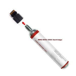 호환 어댑터로 88G CO2 카트리지(엠16 나사산)를 표준 실린더(0.825”-14NGOG1/2 변환