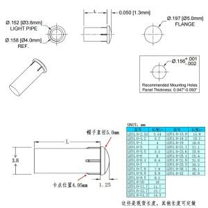 호환 Ight 가이드 컬럼 100 MM/5MM/10MM19MM-42MM  3MM Led 라이트 파이프  LED 튜브 전등갓 교체  2.54 개
