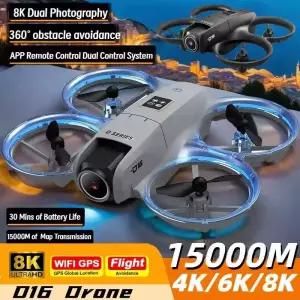 드론액세서리 D16 드론 8k WIFI GPS 전문 HD 항공 사진 항공기 180 ° 듀얼 카메라 쿼드콥터