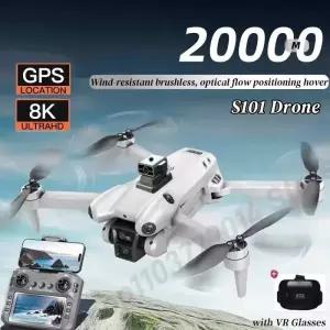 드론액세서리 S101 드론 8K HD 전문가용 듀얼 카메라 5G 와이파이 120 ° 광각 ESC UAV 화면 장애물 회피