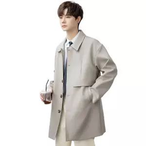 캐주얼 고급 발마칸 남자코트 롱 겨울 남자 모직 심플한 가을겨울 싱글코트 울 남성 코트