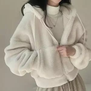 아무 여성 겨울 자켓 후리스 점퍼 루즈핏 양털 여자