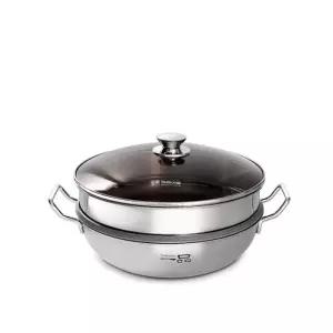 가정용 일품 찜냄비 스텐 찜솥 찜판 키친아트 스텐찜기 24cm 업소용 통3중