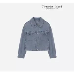 [써스데이아일랜드][Thursday Island] 레빗 자수 데님 자켓(T236MJK301W)