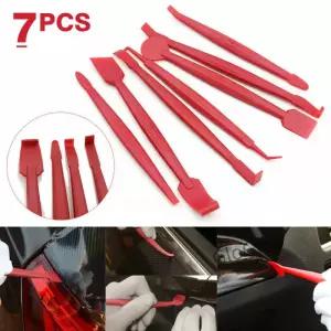 7Pcs 자동차 필름 트리밍 도구 랩 비닐 스크레이퍼 3D 탄소 섬유 데칼 스퀴지 펠트 키트 레드