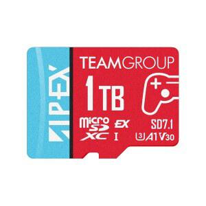 TEAMGROUP APEX 1TB 마이크로SD 익스프레스 카드 MICROSDXC 메모리 카드 U3 A1 V30 R /W 최대 800 /700 MB /S 닌텐도 스위치2용 UHS-I 호환 어댑터 TAPMSDE1TIV30A102