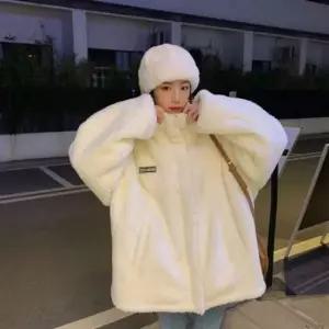 친절한탄씨 플리스 점퍼 여성 겨울 후리스 뽀글이 인조양털 자켓 털점퍼 뽀글이자켓 털자켓
