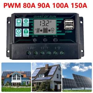 80A 100A 태양열 충전 컨트롤러 Lifepo4 리튬 젤 납 산성 배터리 용 12V 전지 패널 PV