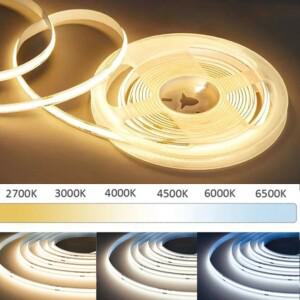 0.5M-10M FOB LED 스트립 조명 DC24V 고밀도 유연한 테이프 480 RA98 선형 디밍 3000K ~ 실내 장식용
