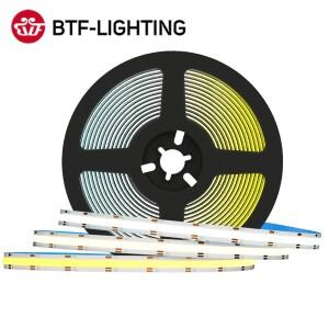 FCOB CCT LED 라이트 스트립 640 고밀도 플렉시블 10mm 조명 RA90 2700K~6000K 선형 디밍 가능 DC12V