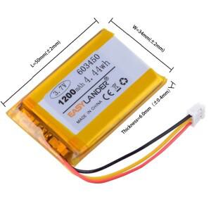 JST2.0mm 3핀 3.7V 1200mAh 603450 충전식 리튬 이온 폴리머 배터리